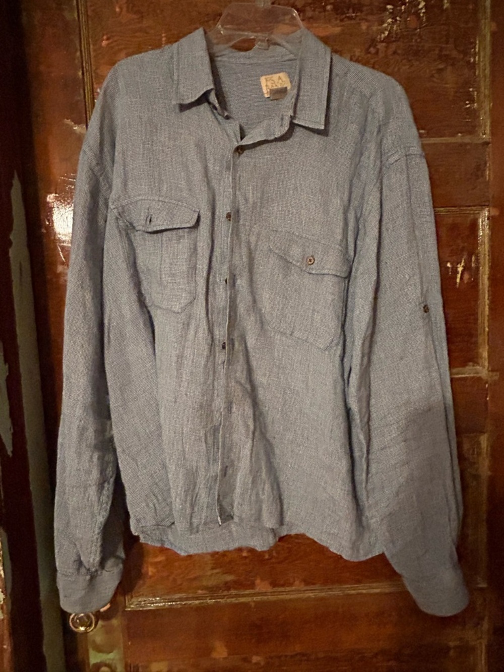 Jos. A. Bank Light Blue Casual Button-Down Shirt Jacket